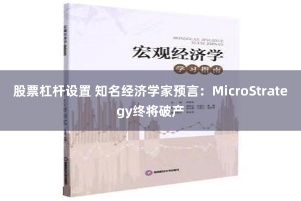 股票杠杆设置 知名经济学家预言：MicroStrategy终将破产